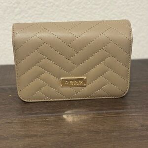 Bebe Taupe Quilted Wallet